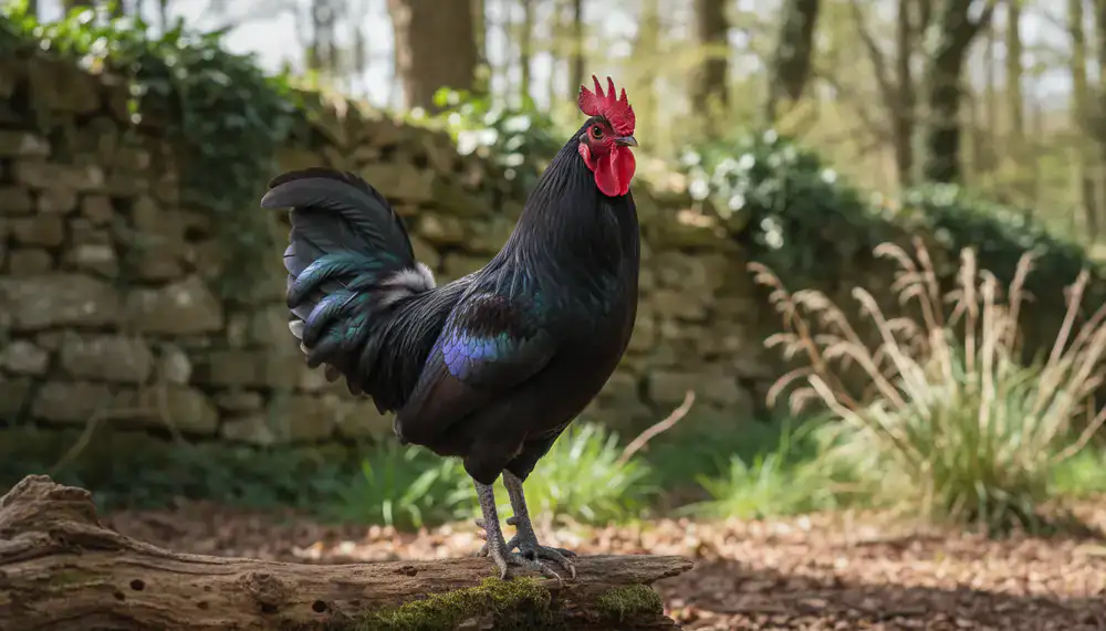 Coq majestueux à plumage sombre